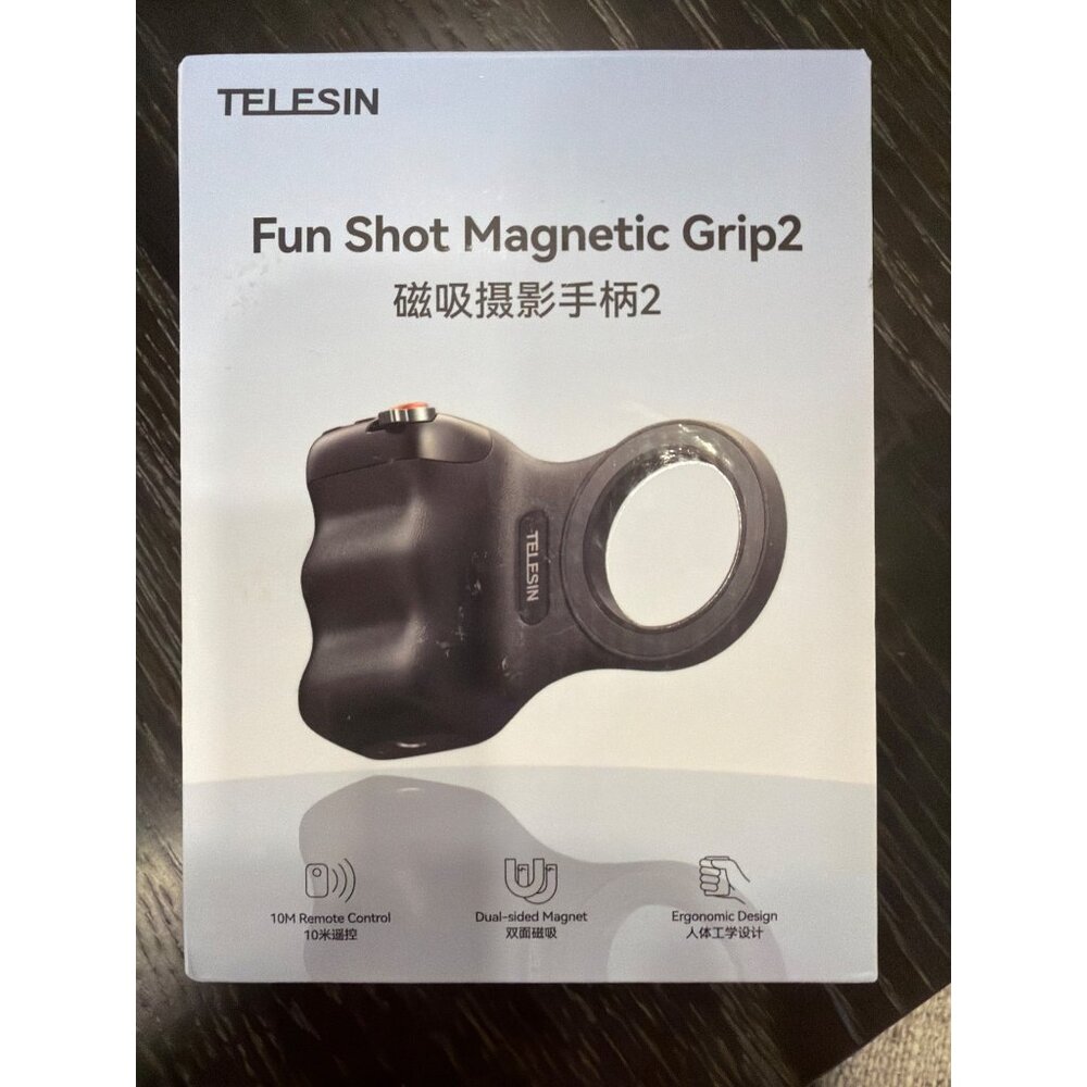 Telesin Fun Shot Magnetic Grip 2 With 10M Remote Control & Dual-Sided Magnet For